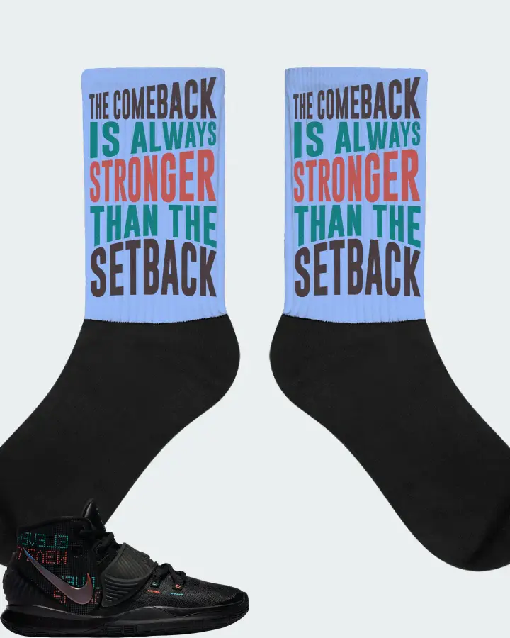 Nike Kyrie 6 Sneaker Matching Carolina Blue Socks - The Comeback