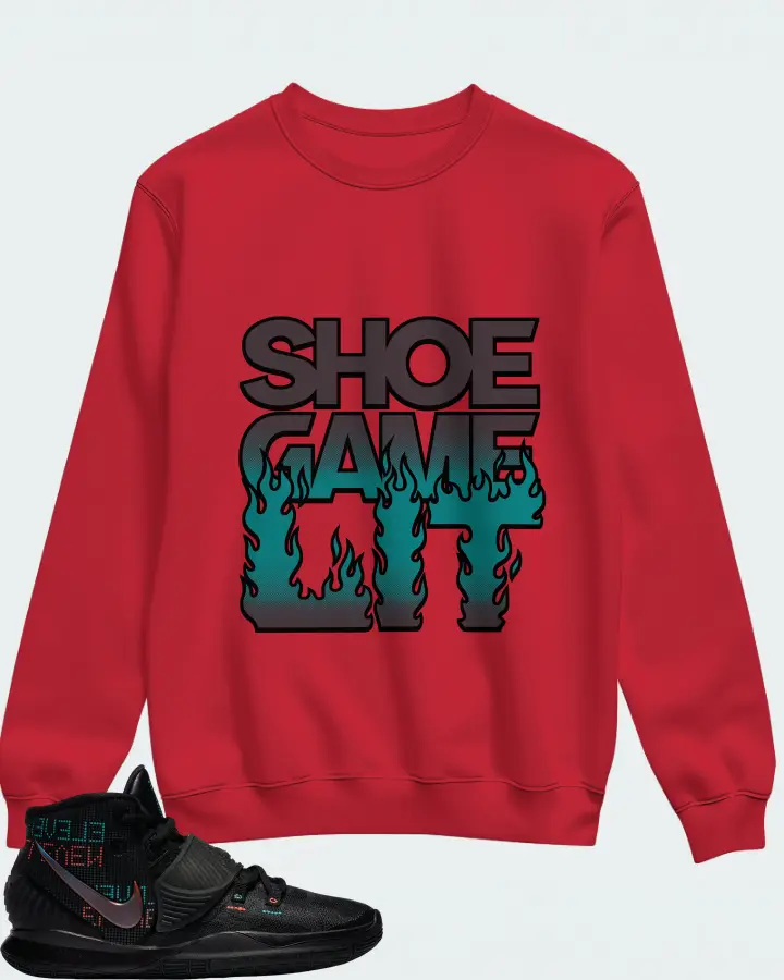 Nike Kyrie 6 Sneaker Matching Red Sweatshirt - Shoe Game Lit Refreshed
