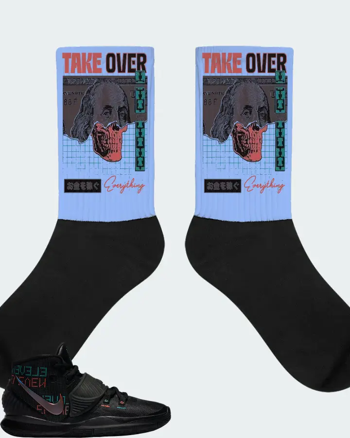 Nike Kyrie 6 Sneaker Matching Carolina Blue Socks - Take Over
