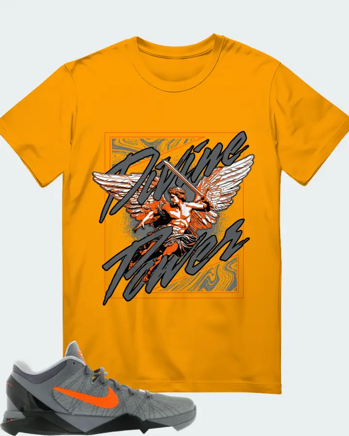 Nike Kobe 7 Sneaker Matching Gold T-Shirt (Divine Power) - View 1