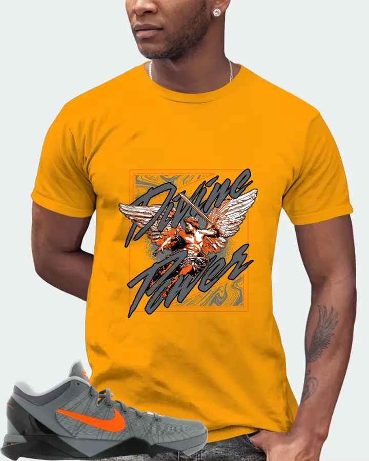 Nike Kobe 7 Sneaker Matching Gold T-Shirt (Divine Power) - View 2