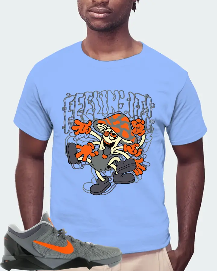 Nike Kobe 7 Sneaker Matching Carolina Blue T-Shirt (Feeling It) - View 4