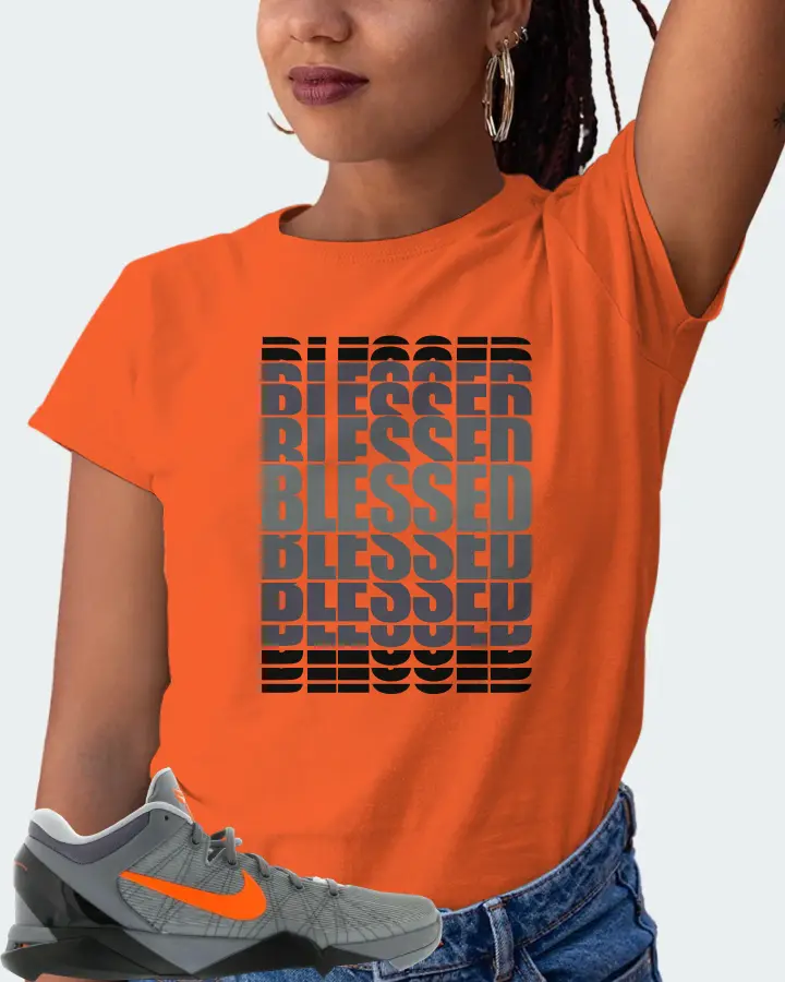 Nike Kobe 7 Sneaker Matching Orange T-Shirt (BLESSED Many Times) - View 5