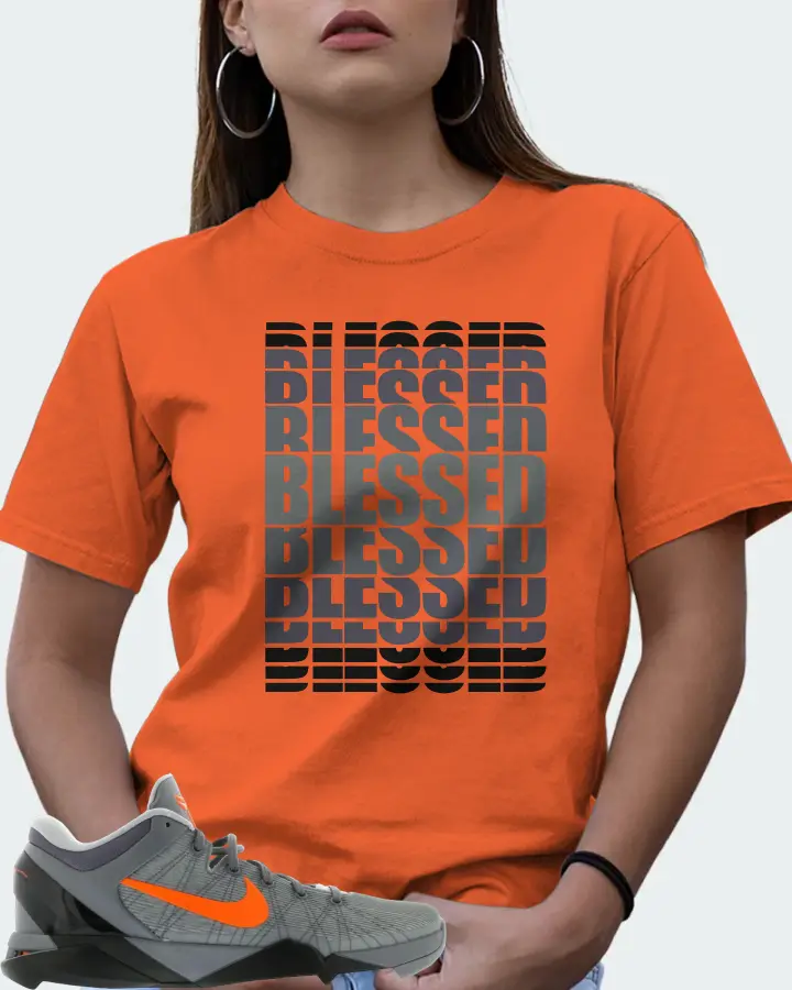 Nike Kobe 7 Sneaker Matching Orange T-Shirt (BLESSED Many Times) - View 7