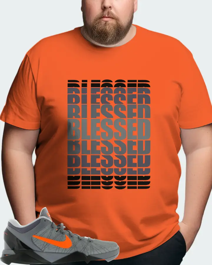 Nike Kobe 7 Sneaker Matching Orange T-Shirt (BLESSED Many Times) - View 8