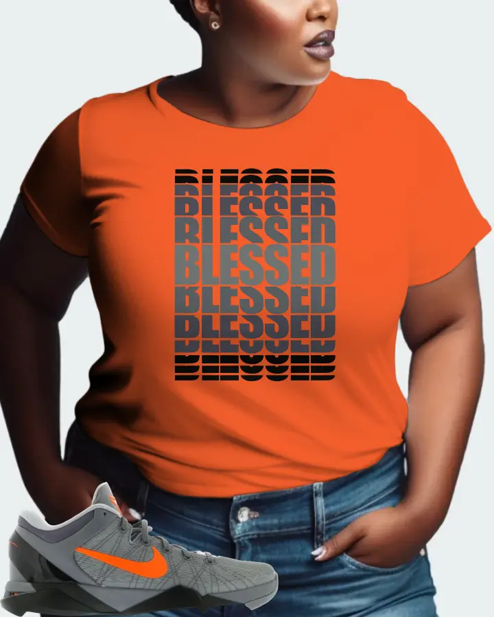 Nike Kobe 7 Sneaker Matching Orange T-Shirt (BLESSED Many Times) - View 9