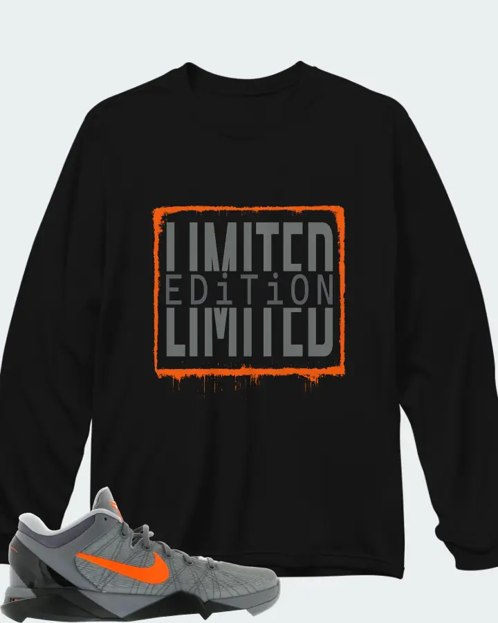 Nike Kobe 7 Sneaker Matching Black Long Sleeve T-Shirt - LIMITED EDITION