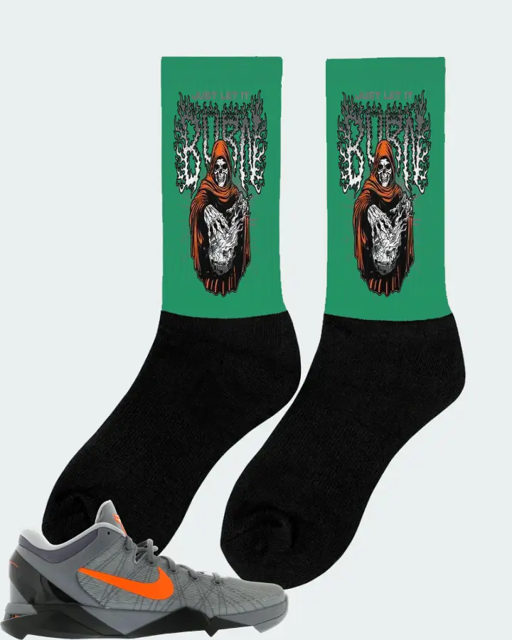 Nike Kobe 7 Sneaker Matching Kelly Green Socks (Just Let It Burn) - View 3
