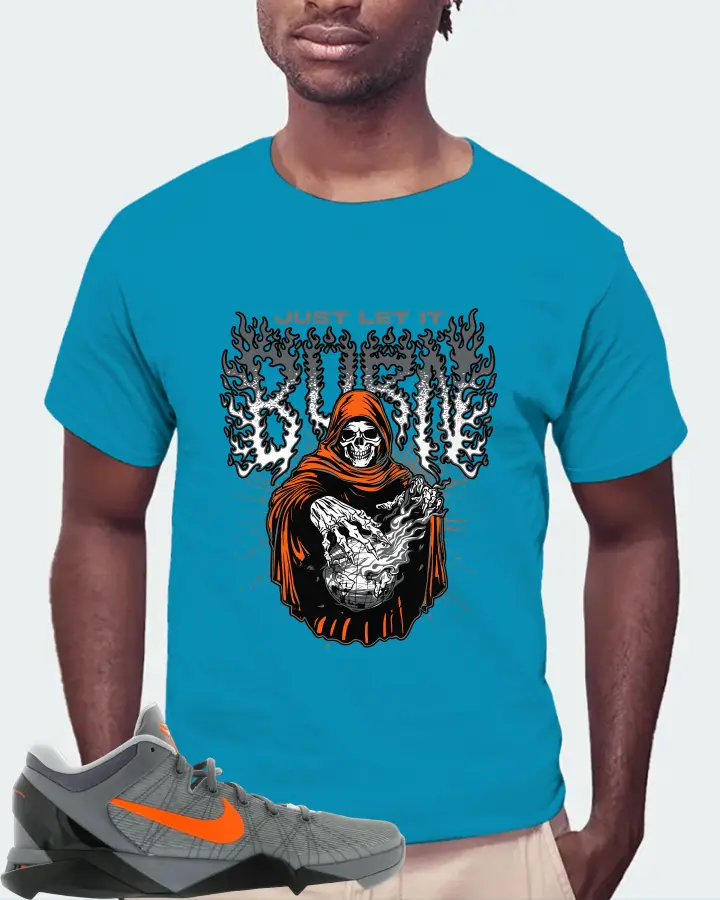 Nike Kobe 7 Sneaker Matching Aqua T-Shirt (Just Let It Burn) - View 4