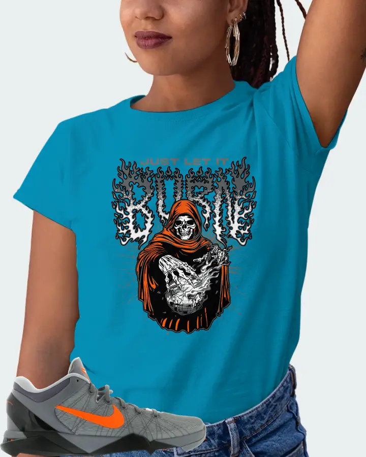 Nike Kobe 7 Sneaker Matching Aqua T-Shirt (Just Let It Burn) - View 5