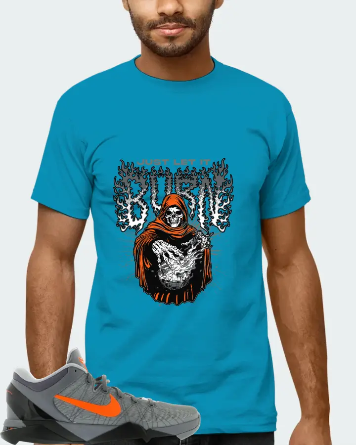 Nike Kobe 7 Sneaker Matching Aqua T-Shirt (Just Let It Burn) - View 6