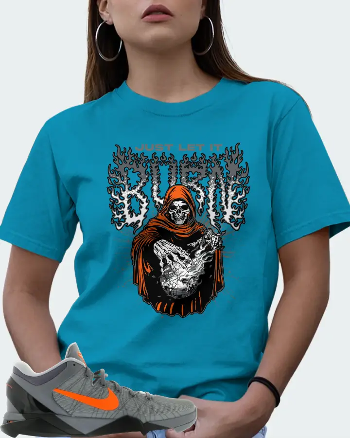 Nike Kobe 7 Sneaker Matching Aqua T-Shirt (Just Let It Burn) - View 7