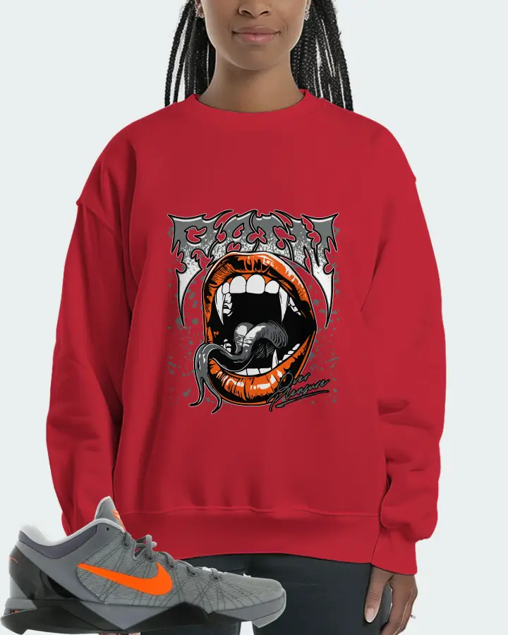 Nike Kobe 7 Sneaker Matching Red Sweatshirt (Pain Over Pleasure) - View 3