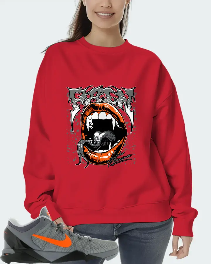 Nike Kobe 7 Sneaker Matching Red Sweatshirt (Pain Over Pleasure) - View 5