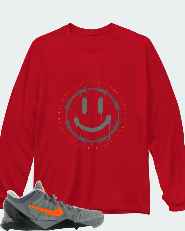 Nike Kobe 7 Sneaker Matching Red Long Sleeve T-Shirt (PROTECT) - View 1