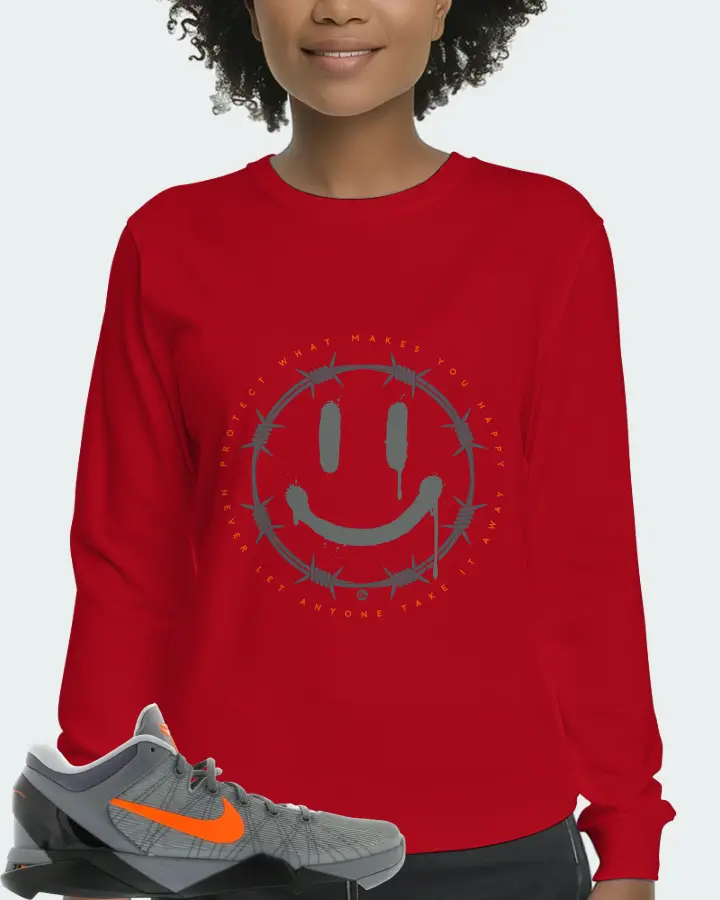 Nike Kobe 7 Sneaker Matching Red Long Sleeve T-Shirt (PROTECT) - View 3