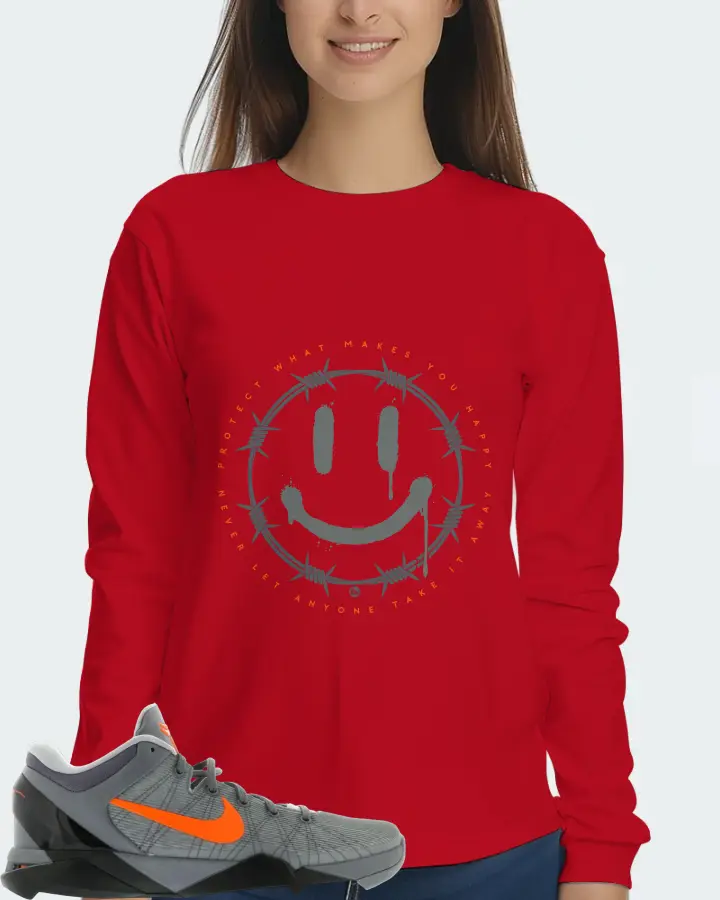 Nike Kobe 7 Sneaker Matching Red Long Sleeve T-Shirt (PROTECT) - View 5