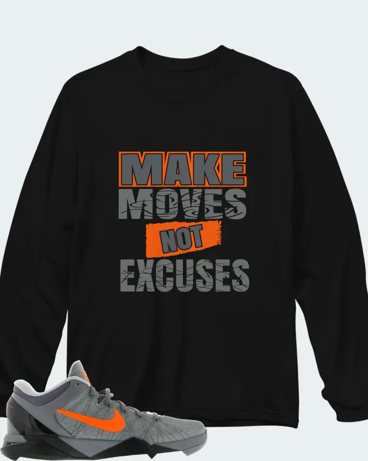 Nike Kobe 7 Sneaker Matching Black Long Sleeve T-Shirt - Make Moves Not Excuses