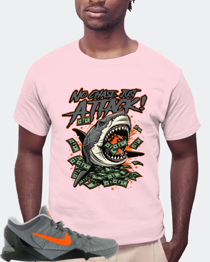 Nike Kobe 7 Sneaker Matching Soft Pink T-Shirt (No Chase, Just Attack) - View 4