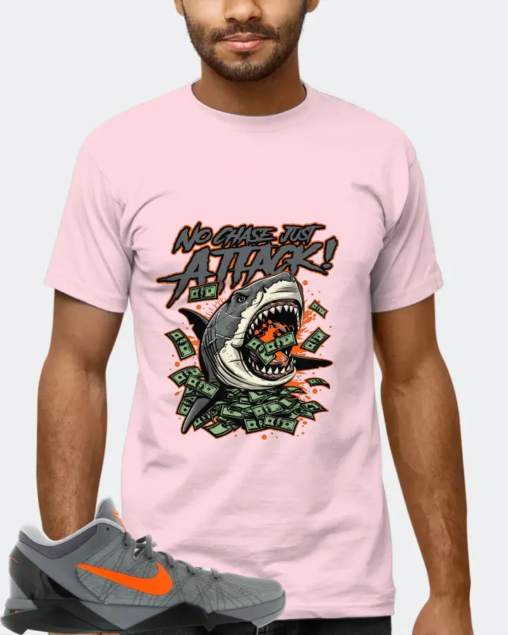 Nike Kobe 7 Sneaker Matching Soft Pink T-Shirt (No Chase, Just Attack) - View 6