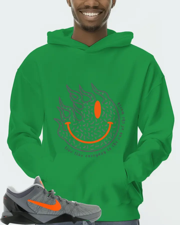 Nike Kobe 7 Sneaker Matching Kelly Green Hoodie (Keep Smiling) - View 2