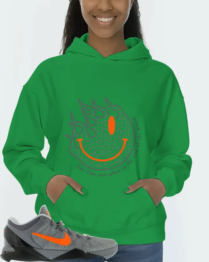 Nike Kobe 7 Sneaker Matching Kelly Green Hoodie (Keep Smiling) - View 3