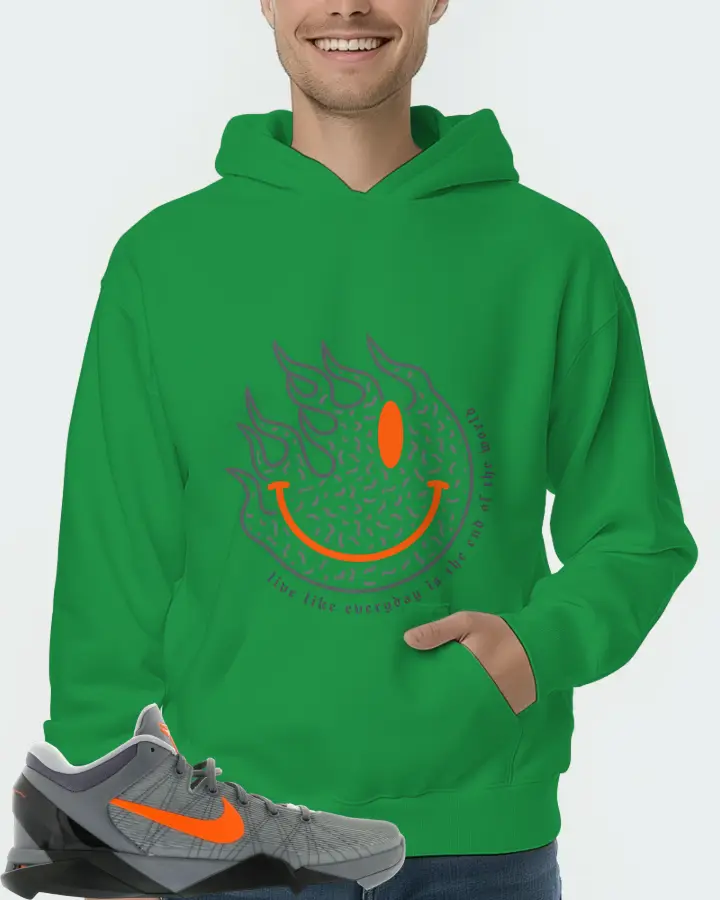 Nike Kobe 7 Sneaker Matching Kelly Green Hoodie (Keep Smiling) - View 4