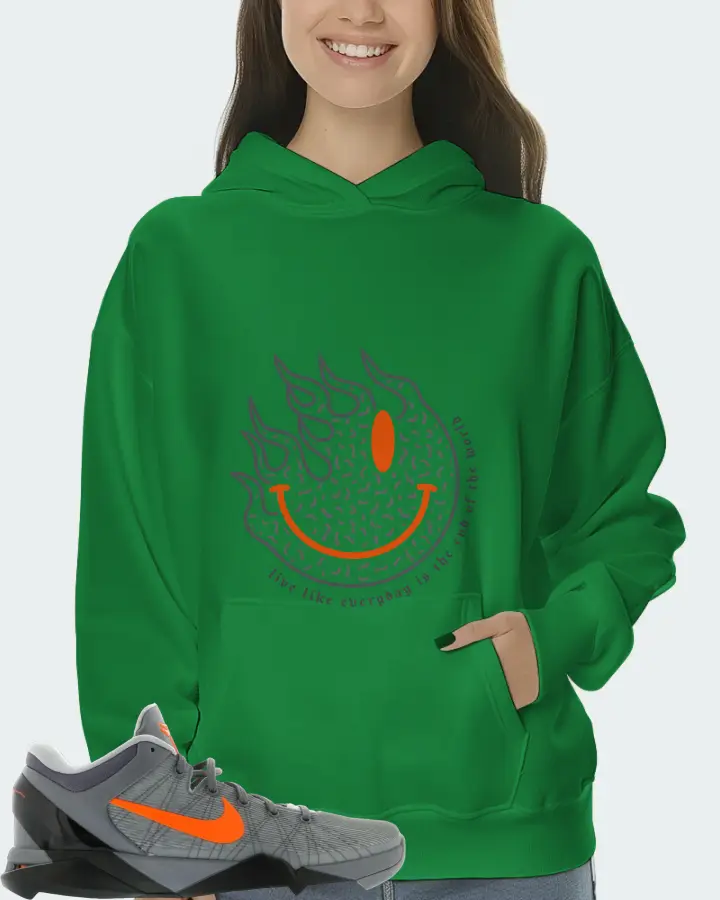 Nike Kobe 7 Sneaker Matching Kelly Green Hoodie (Keep Smiling) - View 5