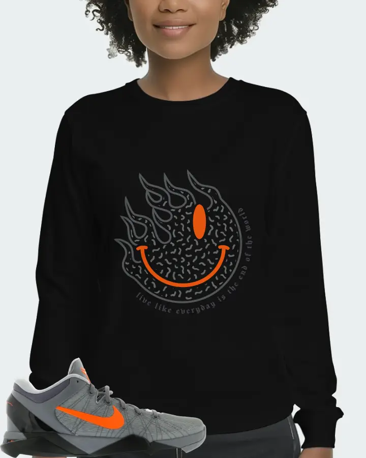 Nike Kobe 7 Sneaker Matching Black Long Sleeve T-Shirt (Keep Smiling) - View 3