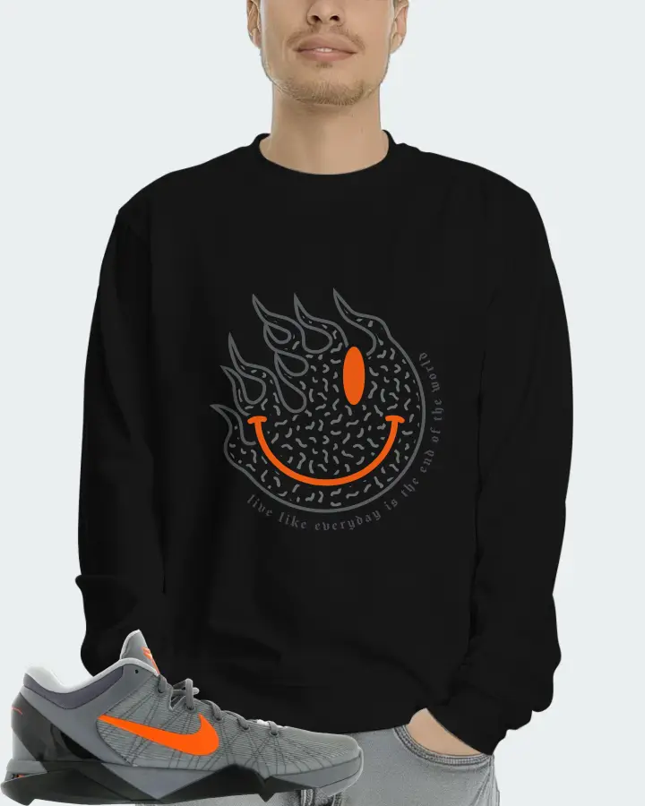 Nike Kobe 7 Sneaker Matching Black Long Sleeve T-Shirt (Keep Smiling) - View 4