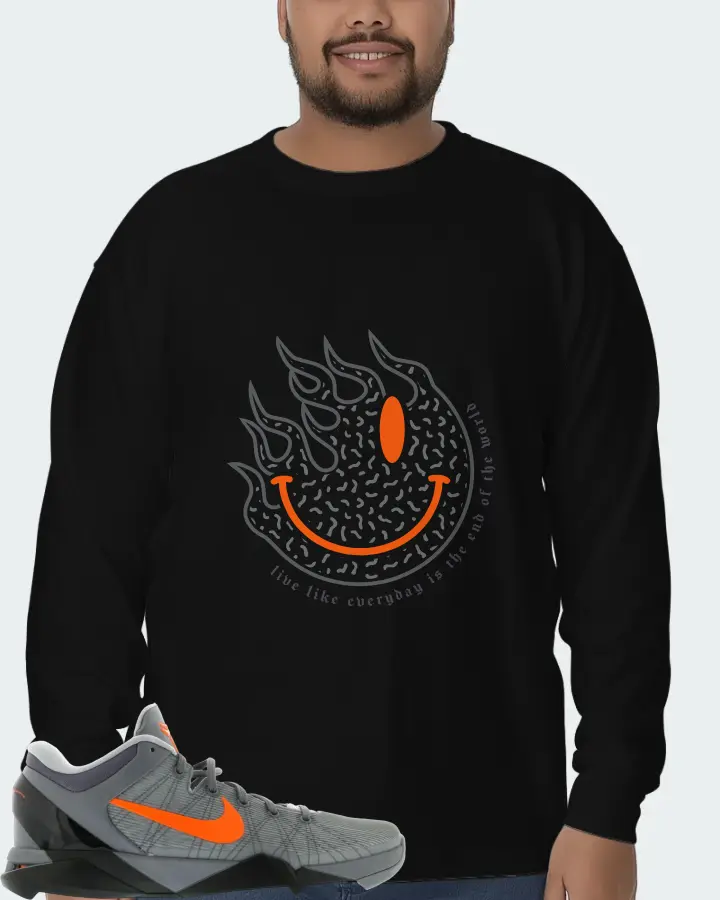 Nike Kobe 7 Sneaker Matching Black Long Sleeve T-Shirt (Keep Smiling) - View 6
