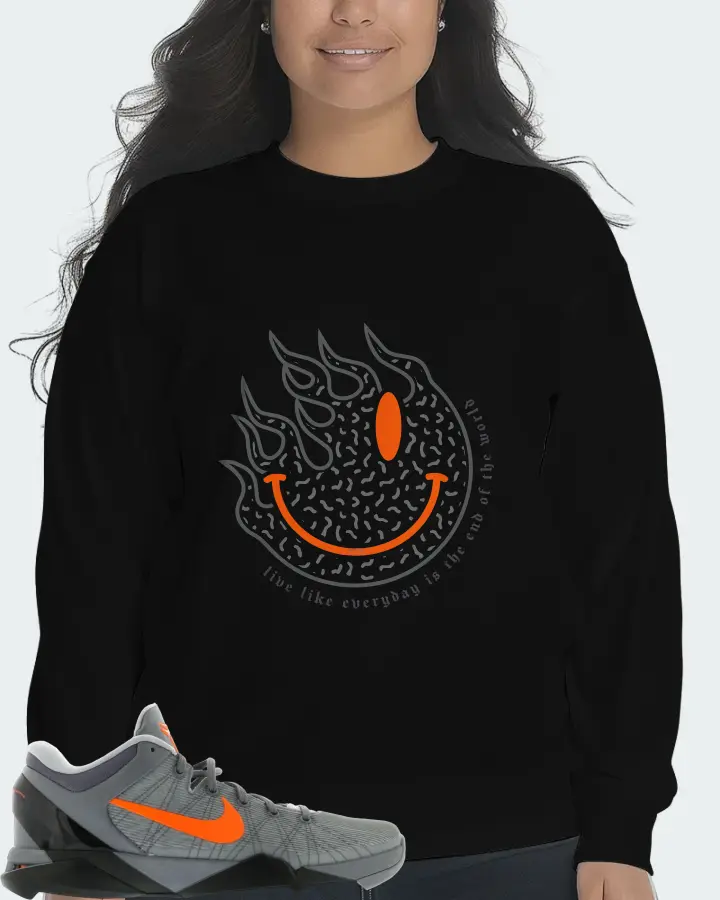 Nike Kobe 7 Sneaker Matching Black Long Sleeve T-Shirt (Keep Smiling) - View 7