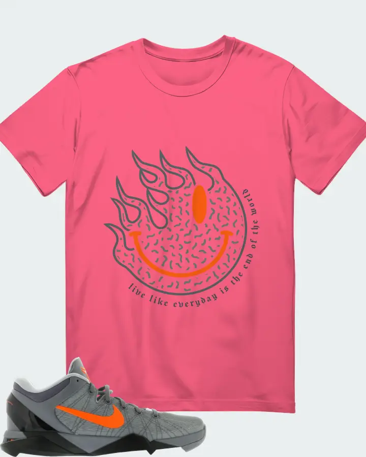 Nike Kobe 7 Sneaker Matching Charity Pink T-Shirt (Keep Smiling) - View 1