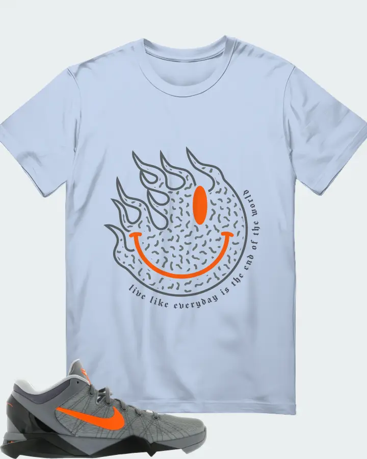 Nike Kobe 7 Sneaker Matching Baby Blue T-Shirt (Keep Smiling) - View 1
