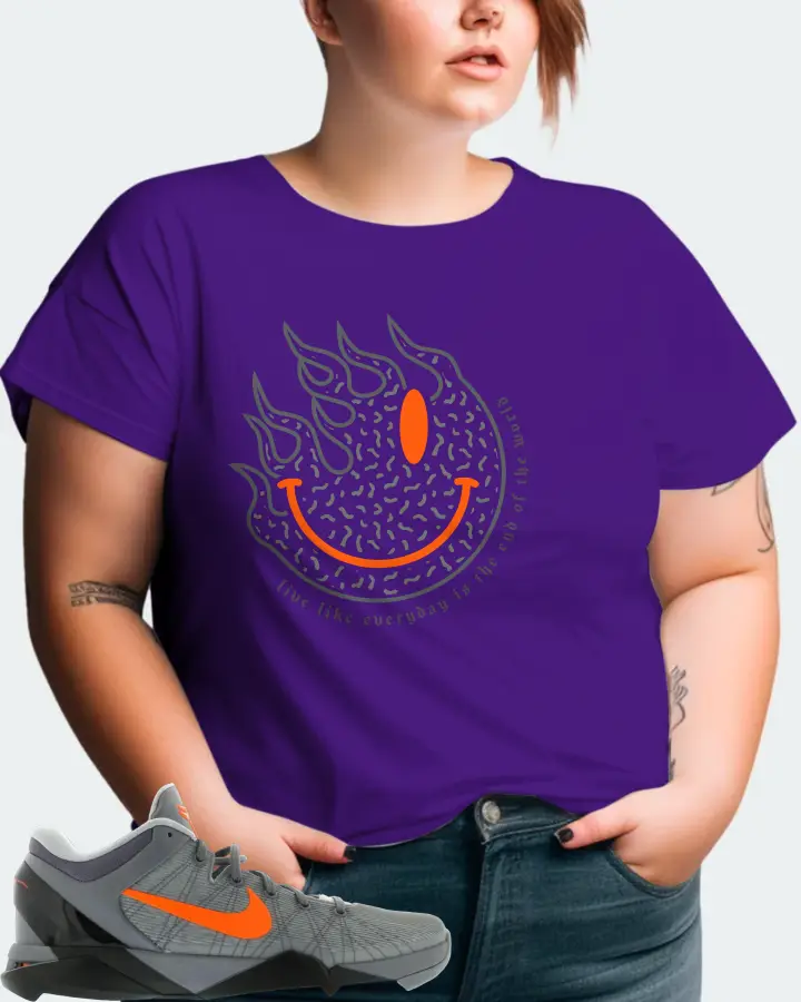 Nike Kobe 7 Sneaker Matching Purple Gildan T-Shirt (Keep Smiling) - View 11