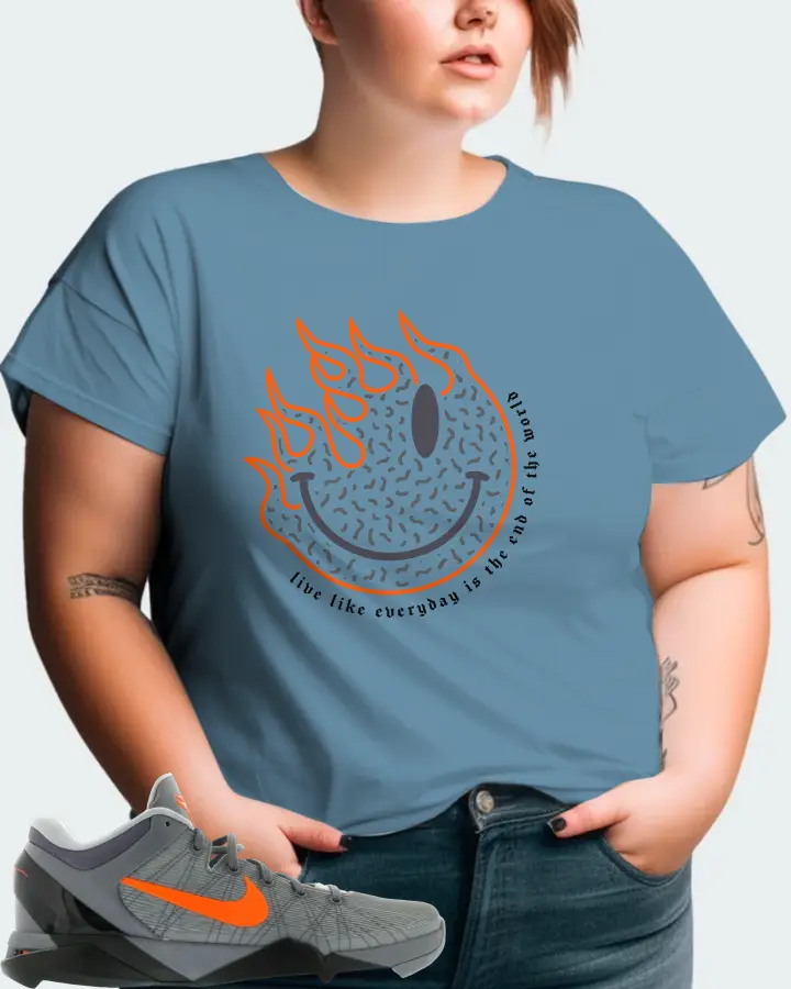 Nike Kobe 7 Sneaker Matching Steel Blue T-Shirt (Keep Smiling) - View 11