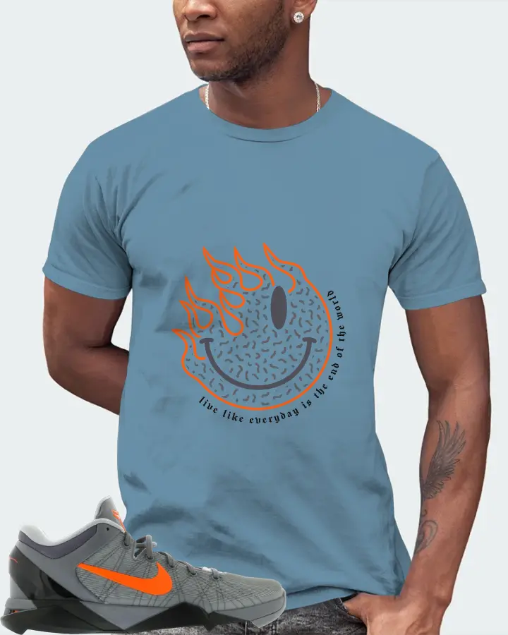 Nike Kobe 7 Sneaker Matching Steel Blue T-Shirt (Keep Smiling) - View 2