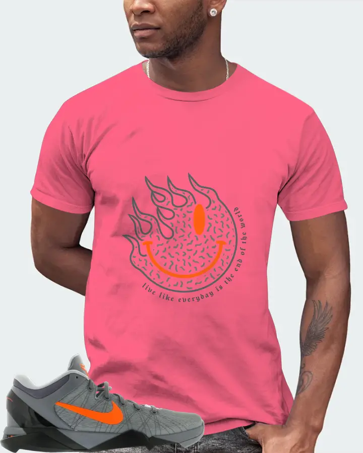 Nike Kobe 7 Sneaker Matching Charity Pink T-Shirt (Keep Smiling) - View 2