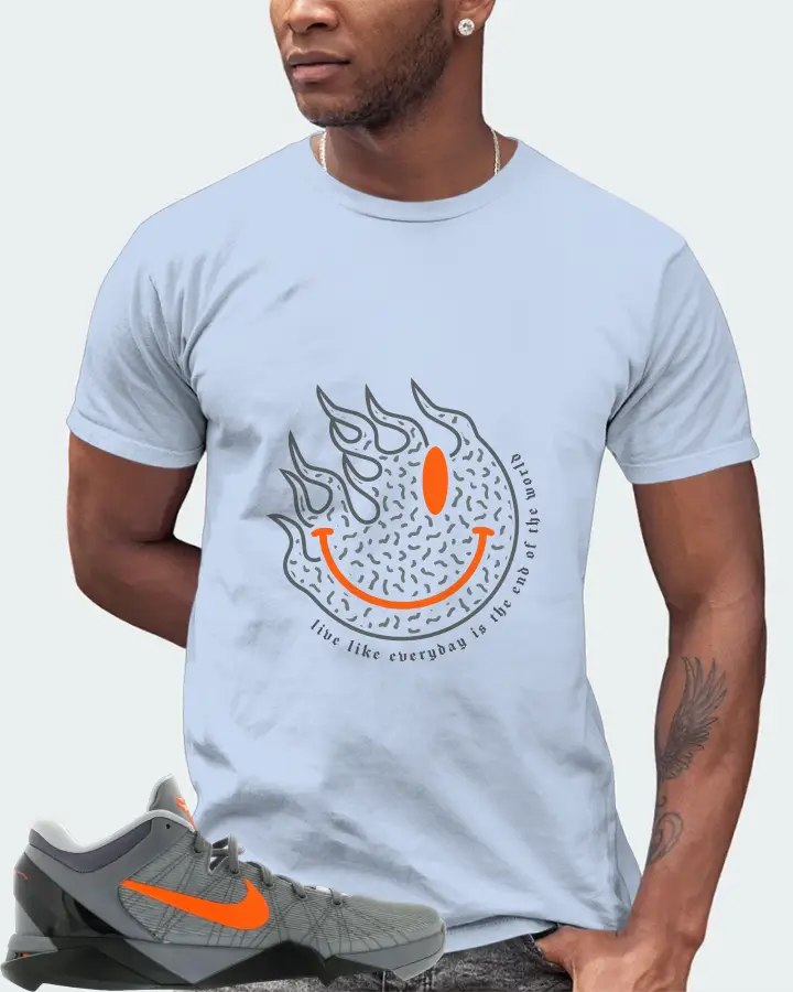 Nike Kobe 7 Sneaker Matching Baby Blue T-Shirt (Keep Smiling) - View 2