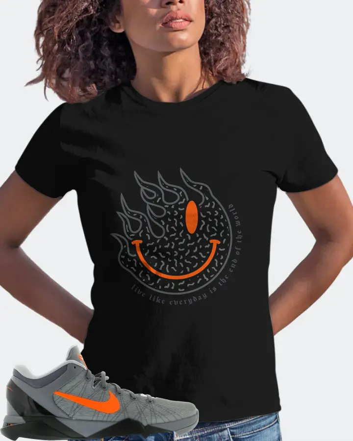 Nike Kobe 7 Sneaker Matching Black Kid's T-Shirt (Keep Smiling) - View 3
