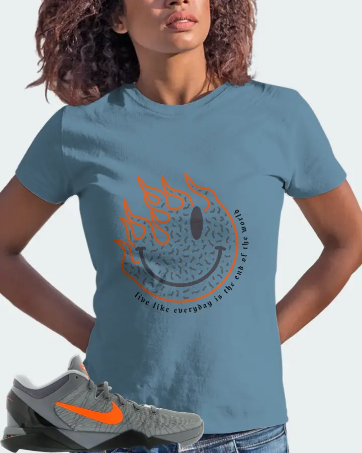 Nike Kobe 7 Sneaker Matching Steel Blue T-Shirt (Keep Smiling) - View 3