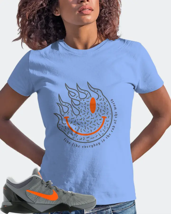 Nike Kobe 7 Sneaker Matching Carolina Blue T-Shirt (Keep Smiling) - View 3