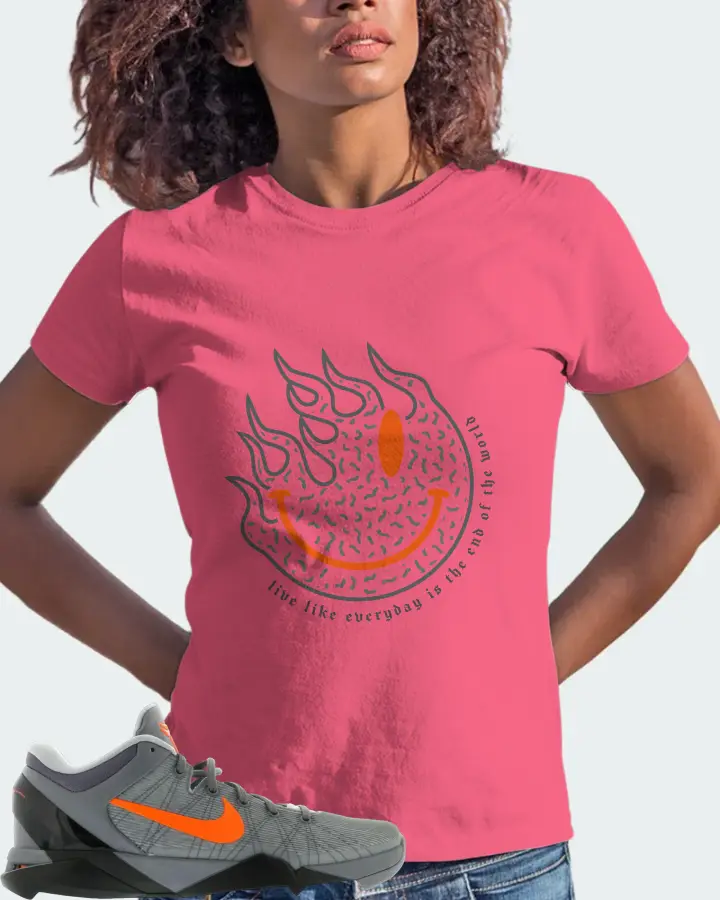 Nike Kobe 7 Sneaker Matching Charity Pink T-Shirt (Keep Smiling) - View 3