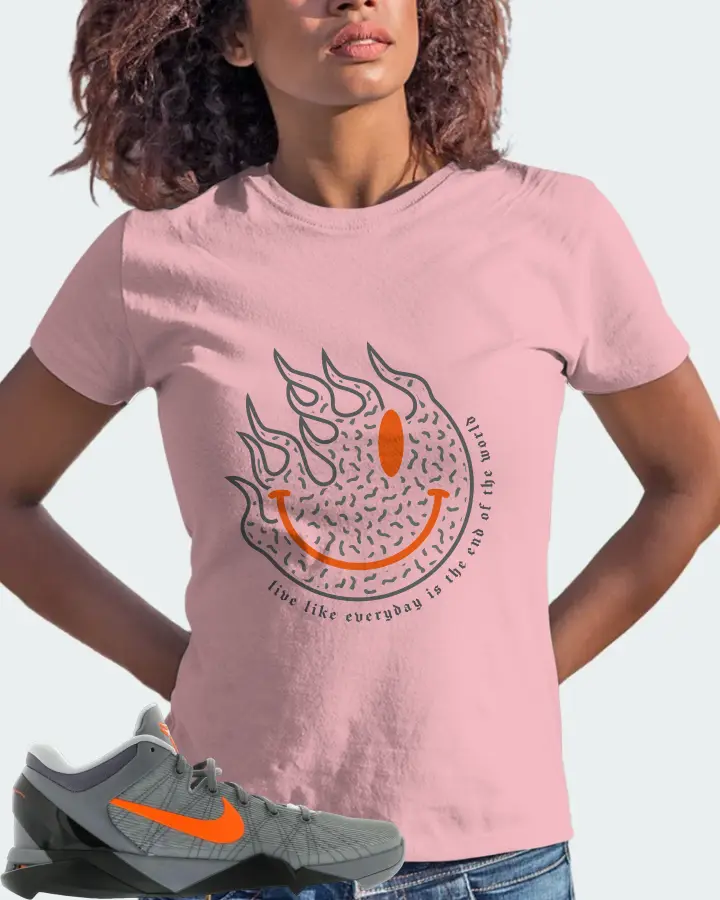 Nike Kobe 7 Sneaker Matching Pink Kid's T-Shirt (Keep Smiling) - View 3