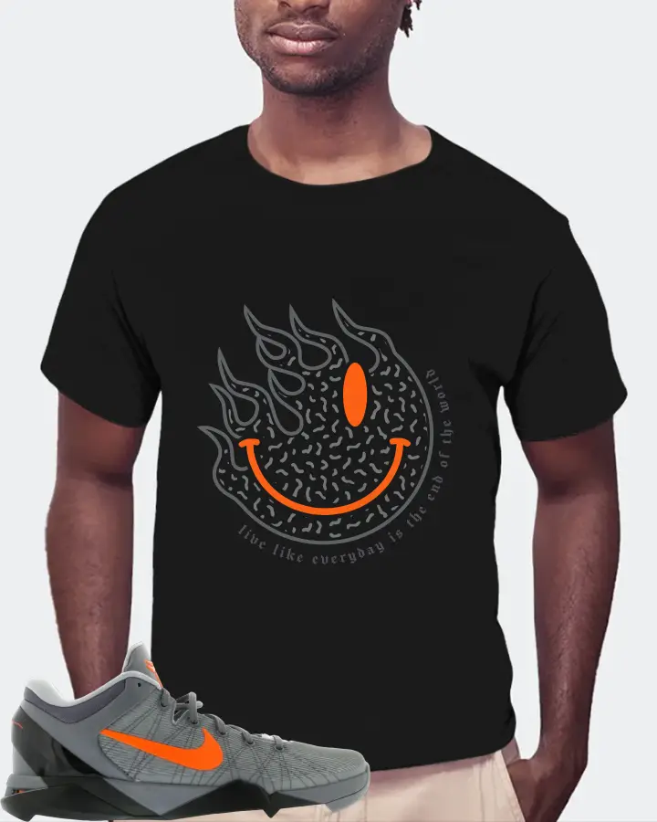 Nike Kobe 7 Sneaker Matching Black Kid's T-Shirt (Keep Smiling) - View 4