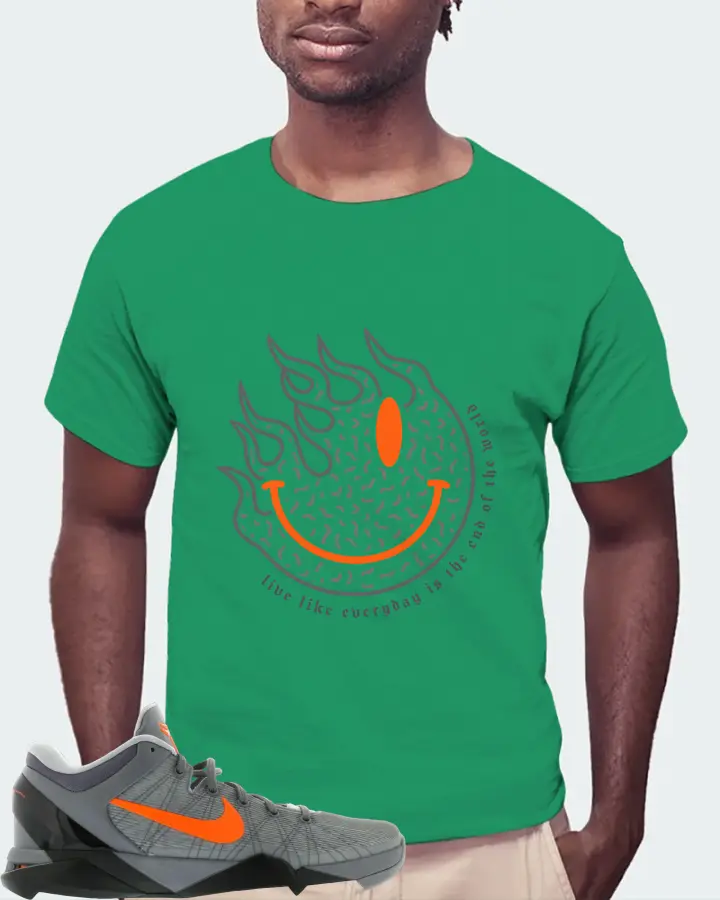Nike Kobe 7 Sneaker Matching Kelly Green T-Shirt (Keep Smiling) - View 4