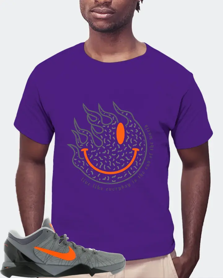 Nike Kobe 7 Sneaker Matching Purple Gildan T-Shirt (Keep Smiling) - View 4