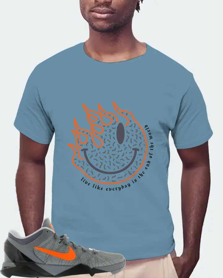 Nike Kobe 7 Sneaker Matching Steel Blue T-Shirt (Keep Smiling) - View 4