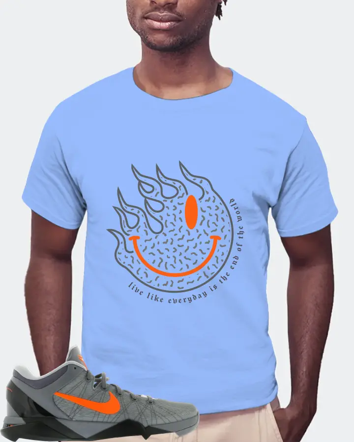 Nike Kobe 7 Sneaker Matching Carolina Blue T-Shirt (Keep Smiling) - View 4
