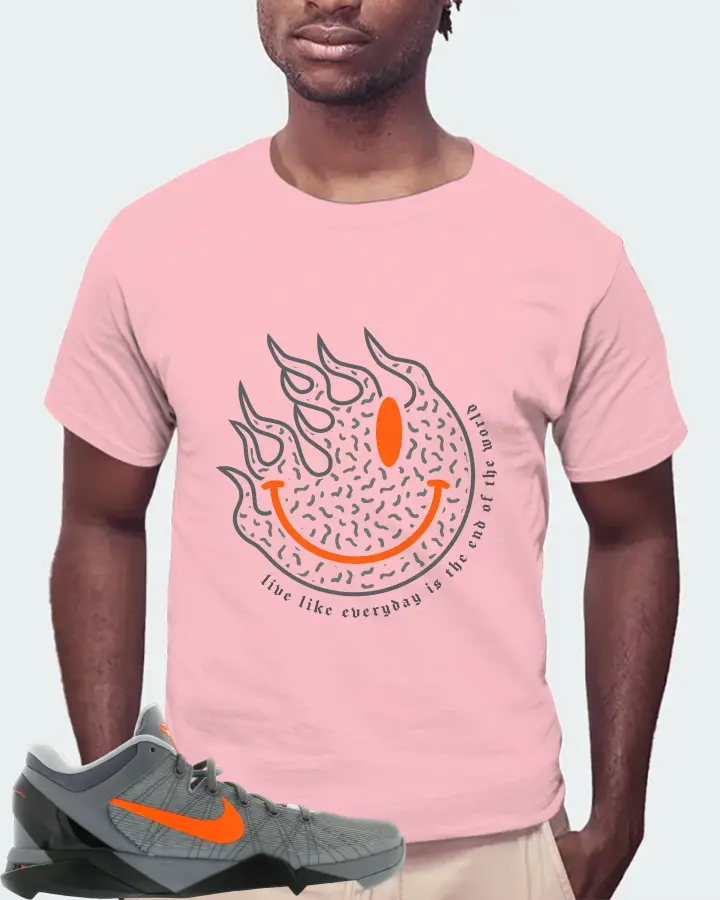 Nike Kobe 7 Sneaker Matching Pink Kid's T-Shirt (Keep Smiling) - View 4